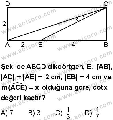 Seçmeli Matematik 3 Dersi 2025-2026 yılı 1. Dönem sınavı 8. Soru