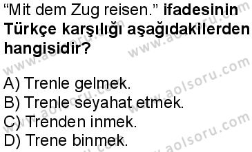 Almanca 7 Dersi 2025-2026 yılı 1. Dönem sınavı 9. Soru