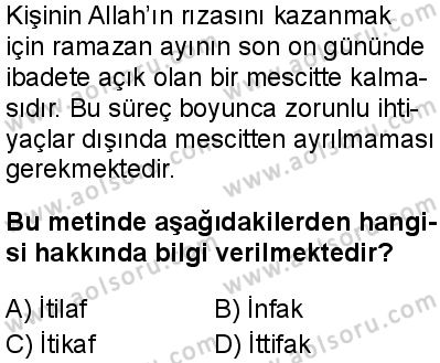 Fıkıh 2 Dersi 2025-2026 yılı 1. Dönem sınavı 1. Soru