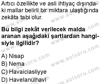 Fıkıh 2 Dersi 2025-2026 yılı 1. Dönem sınavı 4. Soru