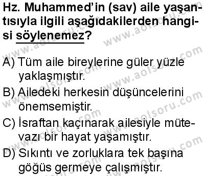 Seçmeli Peygamberimizin Hayatı 6 Dersi 2025-2026 yılı 1. Dönem sınavı 7. Soru