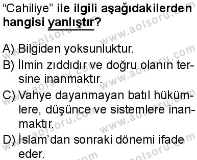 Seçmeli Peygamberimizin Hayatı 8 Dersi 2025-2026 yılı 1. Dönem sınavı 1. Soru