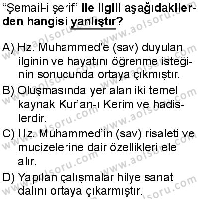 Seçmeli Peygamberimizin Hayatı 8 Dersi 2025-2026 yılı 1. Dönem sınavı 6. Soru