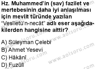 Seçmeli Peygamberimizin Hayatı 8 Dersi 2025-2026 yılı 1. Dönem sınavı 7. Soru