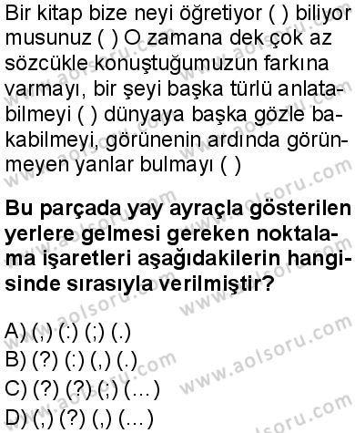 Türk Dili ve Edebiyatı 1 Dersi 2025-2026 yılı 1. Dönem sınavı 3. Soru