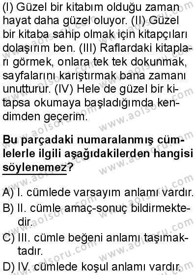 Türk Dili ve Edebiyatı 1 Dersi 2025-2026 yılı 1. Dönem sınavı 8. Soru