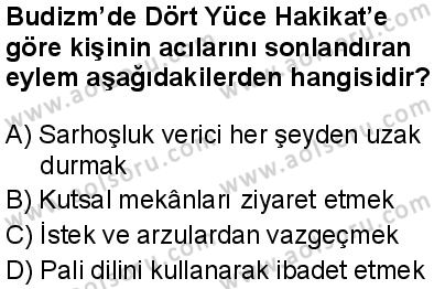 Dinler Tarihi 2 Dersi 2025-2026 yılı 1. Dönem sınavı 2. Soru