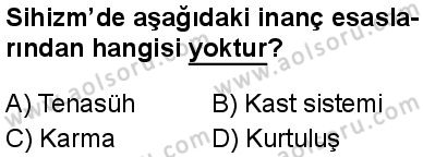 Dinler Tarihi 2 Dersi 2025-2026 yılı 1. Dönem sınavı 3. Soru