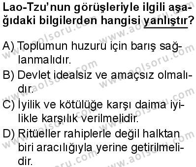 Dinler Tarihi 2 Dersi 2025-2026 yılı 1. Dönem sınavı 5. Soru