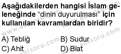 Dinler Tarihi 2 Dersi 2025-2026 yılı 1. Dönem sınavı 10. Soru