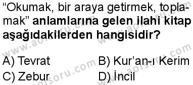 Akaid 2 Dersi 2025-2026 yılı 1. Dönem sınavı 4. Soru