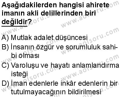 Akaid 2 Dersi 2025-2026 yılı 1. Dönem sınavı 6. Soru