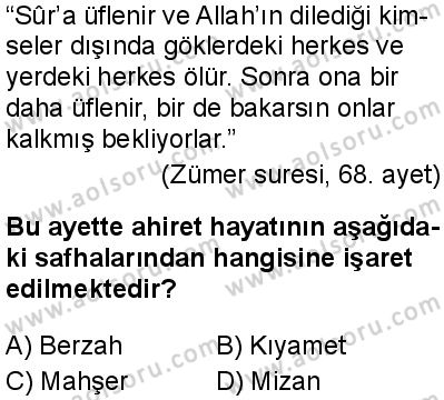 Akaid 2 Dersi 2025-2026 yılı 1. Dönem sınavı 7. Soru