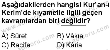 Akaid 2 Dersi 2025-2026 yılı 1. Dönem sınavı 8. Soru