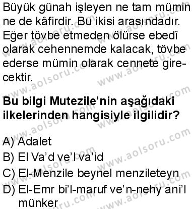 Kelam 2 Dersi 2025-2026 yılı 1. Dönem sınavı 4. Soru