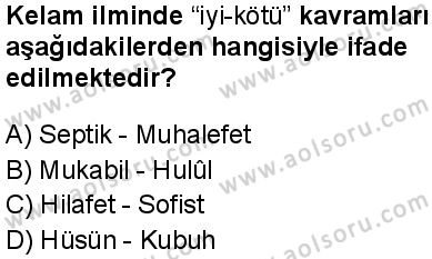 Kelam 2 Dersi 2025-2026 yılı 1. Dönem sınavı 8. Soru