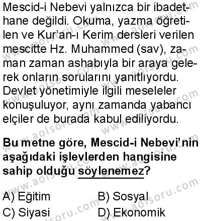 Siyer 2 Dersi 2025-2026 yılı 1. Dönem sınavı 1. Soru