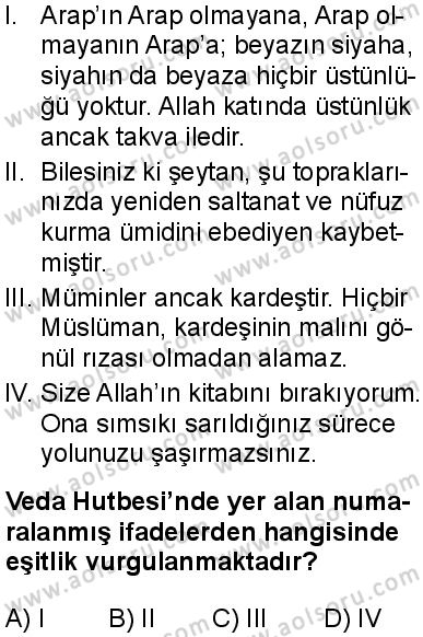 Siyer 2 Dersi 2025-2026 yılı 1. Dönem sınavı 6. Soru