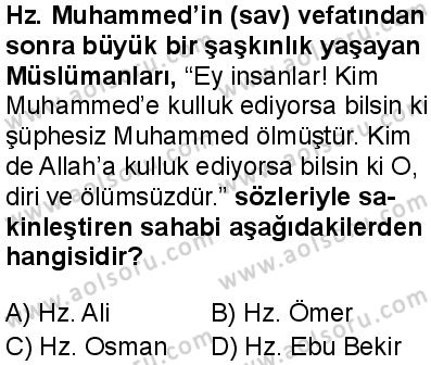 Siyer 2 Dersi 2025-2026 yılı 1. Dönem sınavı 7. Soru