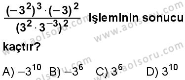 Matematik 1 Dersi 2025-2026 yılı 1. Dönem sınavı 1. Soru
