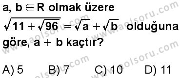 Matematik 1 Dersi 2025-2026 yılı 1. Dönem sınavı 5. Soru