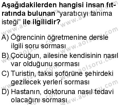 Din Kültürü ve Ahlak Bilgisi 3 Dersi 2025-2026 yılı 1. Dönem sınavı 4. Soru