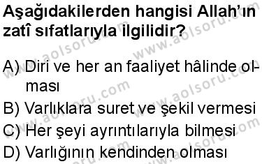 Din Kültürü ve Ahlak Bilgisi 3 Dersi 2025-2026 yılı 1. Dönem sınavı 6. Soru