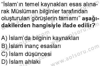 Din Kültürü ve Ahlak Bilgisi 3 Dersi 2025-2026 yılı 1. Dönem sınavı 10. Soru