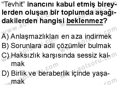 Din Kültürü ve Ahlak Bilgisi 4 Dersi 2025-2026 yılı 1. Dönem sınavı 1. Soru