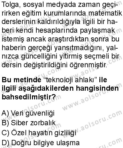 Din Kültürü ve Ahlak Bilgisi 4 Dersi 2025-2026 yılı 1. Dönem sınavı 6. Soru