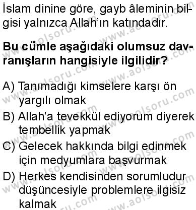 Din Kültürü ve Ahlak Bilgisi 6 Dersi 2025-2026 yılı 1. Dönem sınavı 6. Soru