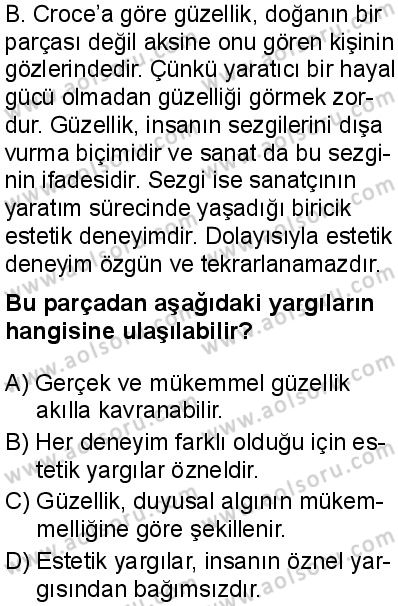 Felsefe 2 Dersi 2025-2026 yılı 1. Dönem sınavı 5. Soru