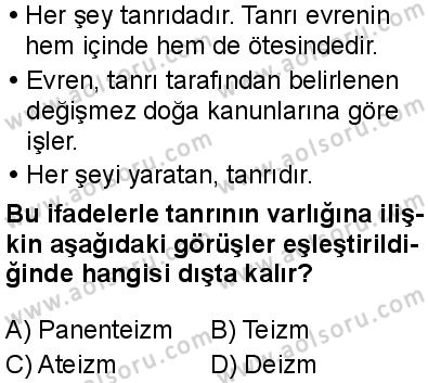 Felsefe 2 Dersi 2025-2026 yılı 1. Dönem sınavı 9. Soru