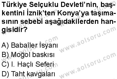 Tarih 3 Dersi 2025-2026 yılı 1. Dönem sınavı 2. Soru