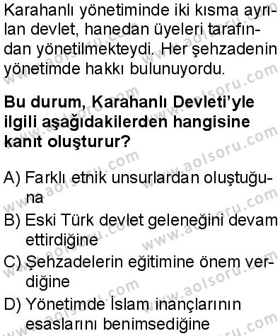 Tarih 3 Dersi 2025-2026 yılı 1. Dönem sınavı 3. Soru