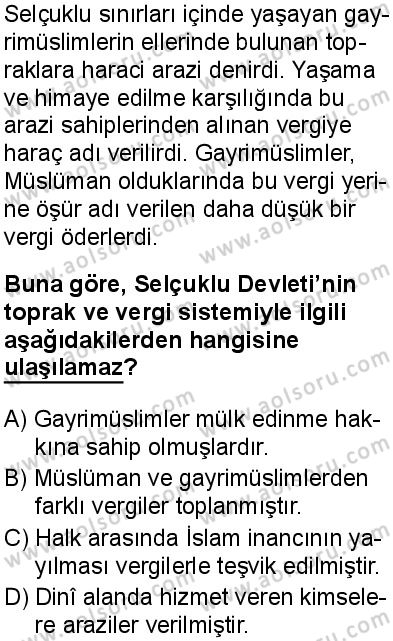 Tarih 3 Dersi 2025-2026 yılı 1. Dönem sınavı 4. Soru