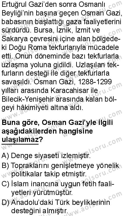 Tarih 3 Dersi 2025-2026 yılı 1. Dönem sınavı 7. Soru