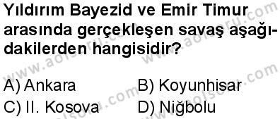 Tarih 3 Dersi 2025-2026 yılı 1. Dönem sınavı 8. Soru
