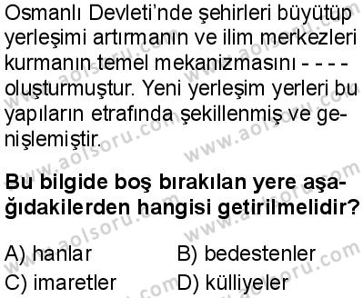 Tarih 4 Dersi 2025-2026 yılı 1. Dönem sınavı 2. Soru