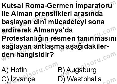 Tarih 4 Dersi 2025-2026 yılı 1. Dönem sınavı 8. Soru