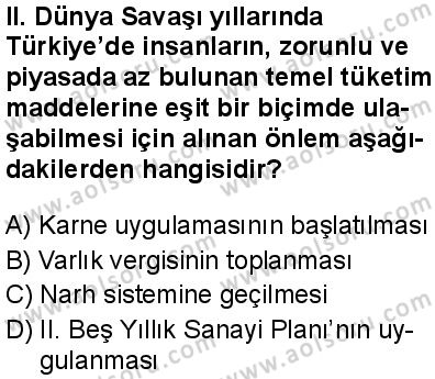 T.C. İnklap Tarihi ve Atatürkçülük 2 Dersi 2025-2026 yılı 1. Dönem sınavı 2. Soru