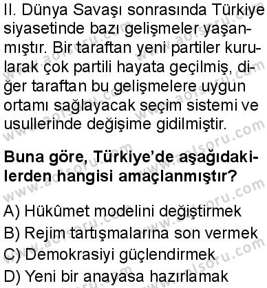 T.C. İnklap Tarihi ve Atatürkçülük 2 Dersi 2025-2026 yılı 1. Dönem sınavı 4. Soru