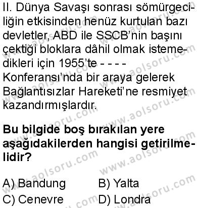 T.C. İnklap Tarihi ve Atatürkçülük 2 Dersi 2025-2026 yılı 1. Dönem sınavı 7. Soru