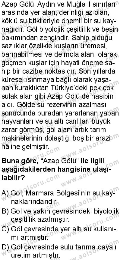 Coğrafya 3 Dersi 2025-2026 yılı 1. Dönem sınavı 1. Soru