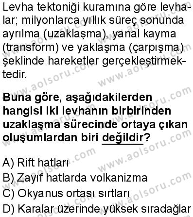 Coğrafya 3 Dersi 2025-2026 yılı 1. Dönem sınavı 4. Soru