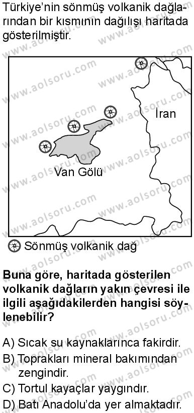 Coğrafya 3 Dersi 2025-2026 yılı 1. Dönem sınavı 5. Soru