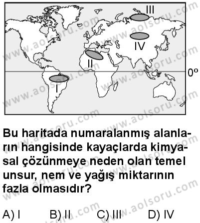 Coğrafya 3 Dersi 2025-2026 yılı 1. Dönem sınavı 7. Soru