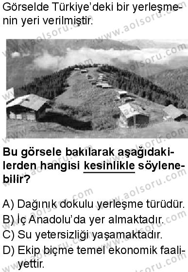 Coğrafya 4 Dersi 2025-2026 yılı 1. Dönem sınavı 2. Soru