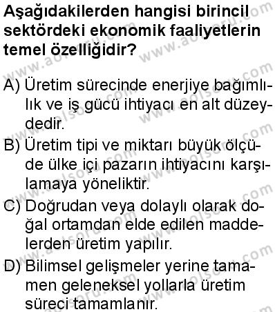 Coğrafya 4 Dersi 2025-2026 yılı 1. Dönem sınavı 3. Soru