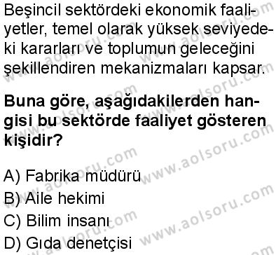 Coğrafya 4 Dersi 2025-2026 yılı 1. Dönem sınavı 4. Soru